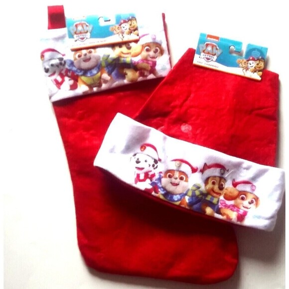 Nickelodeon Paw Patrol Christmas Stocking and Santa Hat Set New - Picture 1 of 6